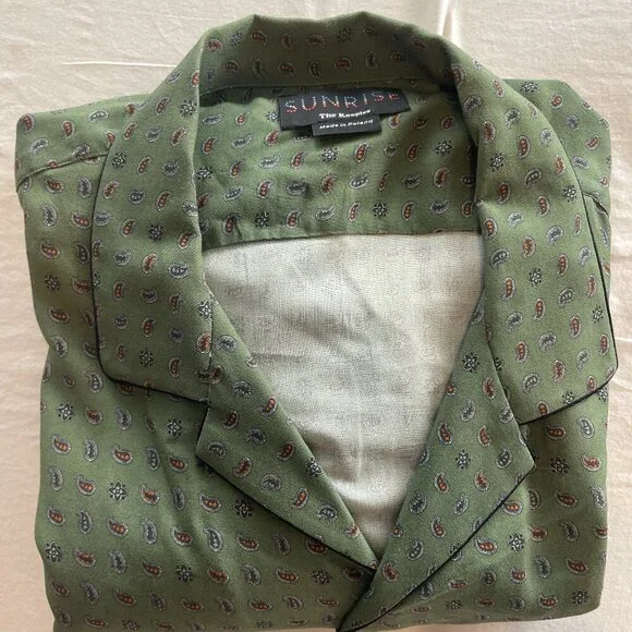 The Kooples Paisley forest green button-up Size L - Excellent Condition - Picture 4 of 5